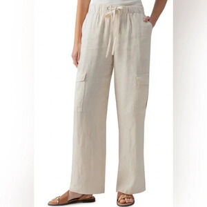 Sanctuary Relaxed Drawstring Cargo Pants in Cream Sz L #1482